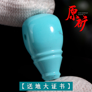 保真精工原矿水滴状绿松石三通佛头diy佛珠手串金刚星月菩提配饰