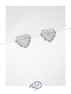 厚耳垂的世界S925银针小众设计感心型气质精致闪亮耳钉耳环耳饰