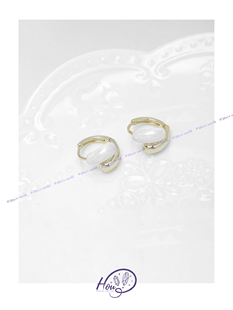 厚耳垂的世界S925银针小众设计感圆形交错精致闪亮耳钉耳环耳饰