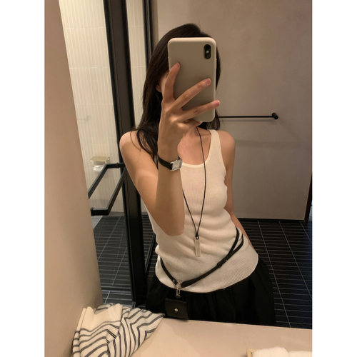 THXGIVING内搭外穿神器 基础质感圆领纯色针织背心女2026春款上衣