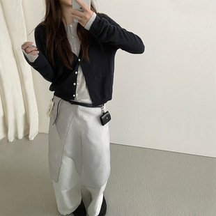 THXGIVING纯羊毛针织系扣开衫女2025秋季新简约休闲百搭长袖毛衣