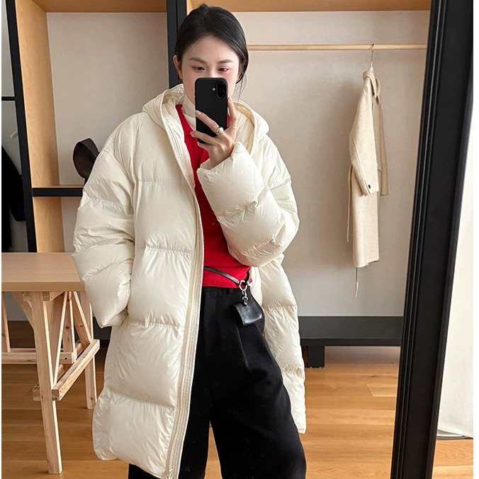 THXGIVING 连帽御寒保暖羽绒服大衣女2025冬季新款面包服加厚外套