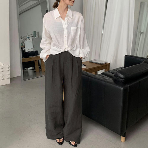 THXGIVING百搭棉麻休闲裤女