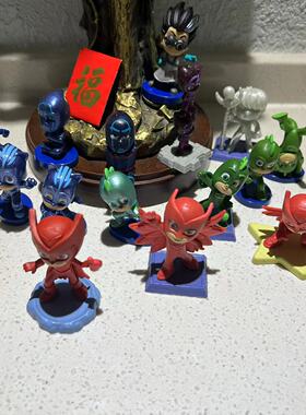 不买很奇怪~10元5个正版散货睡衣小英雄PJmasks小手办摆件玩具