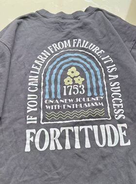 美潮nacostyle出口日本外贸原D冲浪风复古艺术图案宽松纯棉T恤