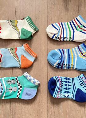 nacostyle出口日本外贸原D儿童短筒袜四季纯棉防臭男女童休闲船袜