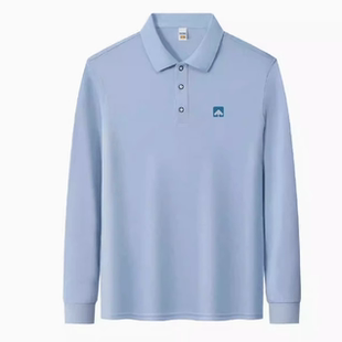 蓝色长袖 男女翻领工衣 polo衫 碧桂园物业工作衣服定制logo企业工装