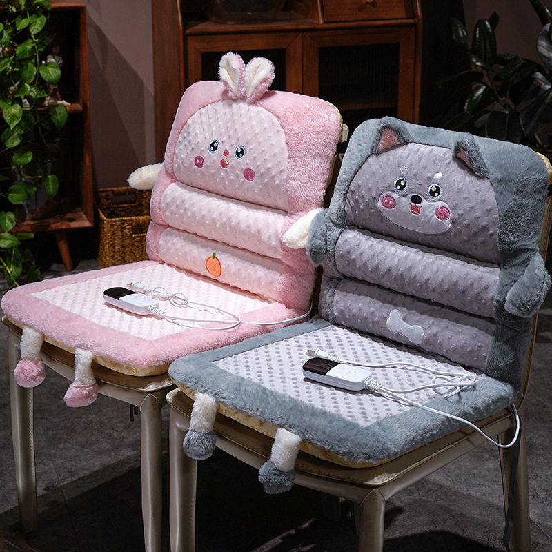 可爱卡通腰托椅垫兔毛加厚保暖坐垫办公室椅子垫冬季