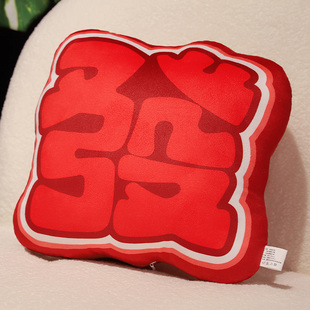 网络文字发财抱枕客厅沙发滚草烦哇语言靠枕办公室午睡枕汽车靠垫