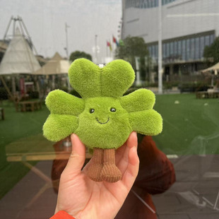 毛绒三叶草包包挂件超可爱公仔玩偶挂件包包挂饰钥匙扣生日礼物