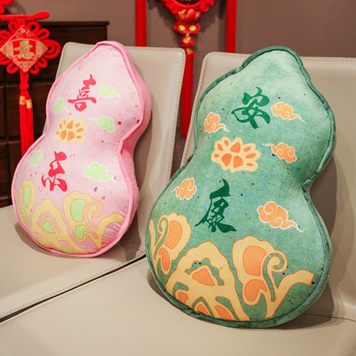 新中式葫芦刺绣绒布沙发抱枕