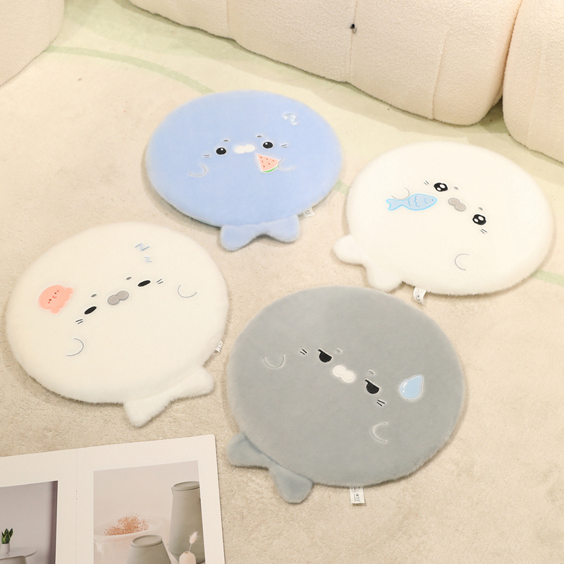 可爱海豹坐垫学生教室椅子垫防屁股痛冬季毛绒加厚榻榻米懒人蒲团