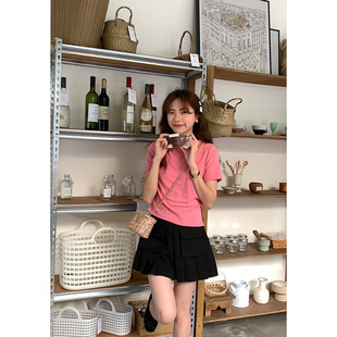 韩版 琪宝黄峥口袋牛仔半身裙女2025夏季 百褶包臀a字裙132QD8785