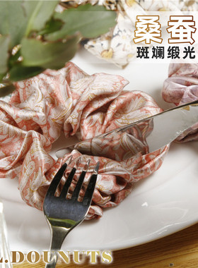 LLDonuts斑斓缎光小众气质淑女风5.5cm云感宽圈桑蚕丝大肠发圈