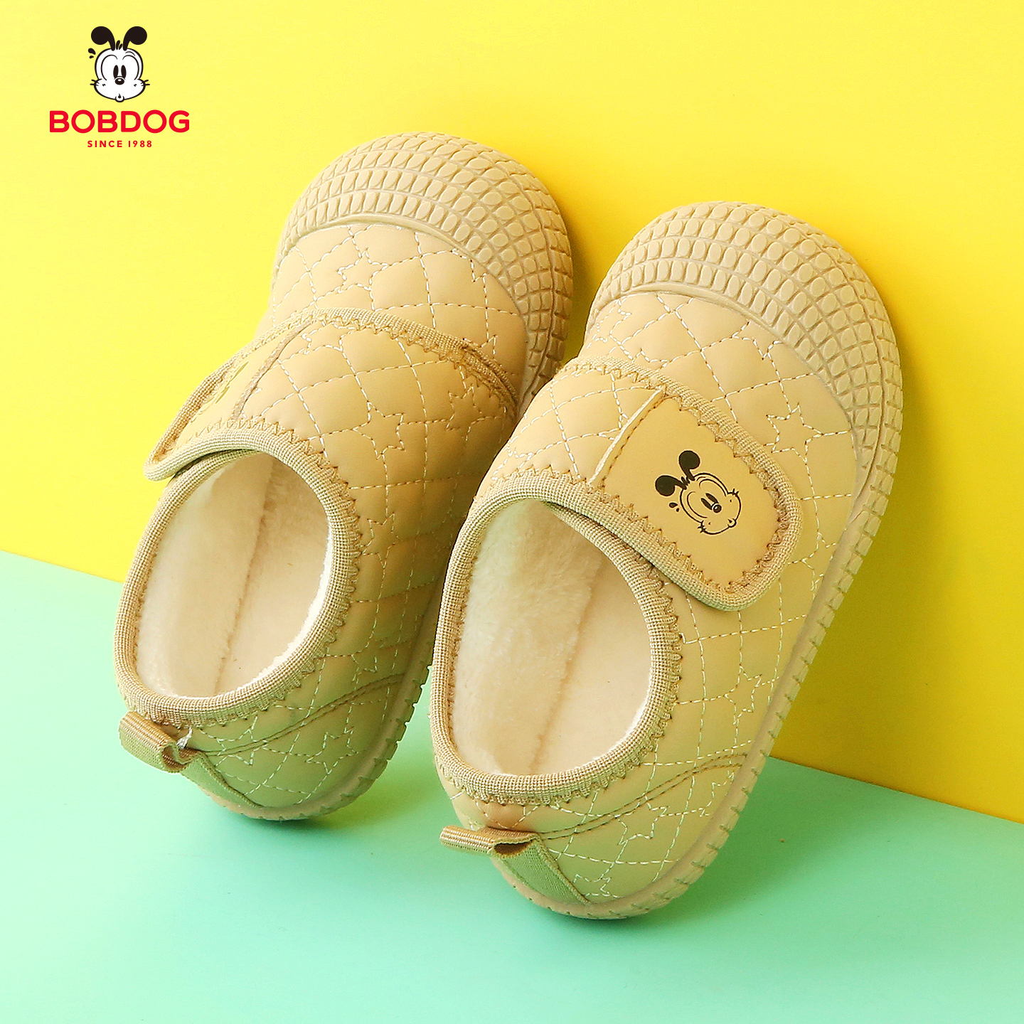 bobdog巴布豆学步鞋婴幼儿童鞋防滑加绒棉鞋冬季男童女宝宝运动鞋