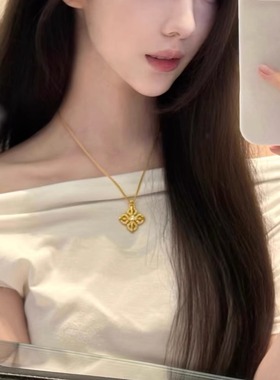 新中式拉丝十字金刚杵项链