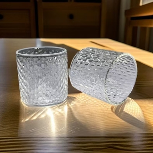120ML米粒锤纹小茶杯玻璃茶具杯子耐高温水杯商用二两酒杯闻香杯