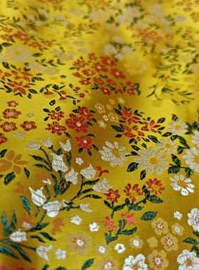 小雏菊绿新中式国风提花布料春夏绿色旗袍女装设计师连衣裙手工靠