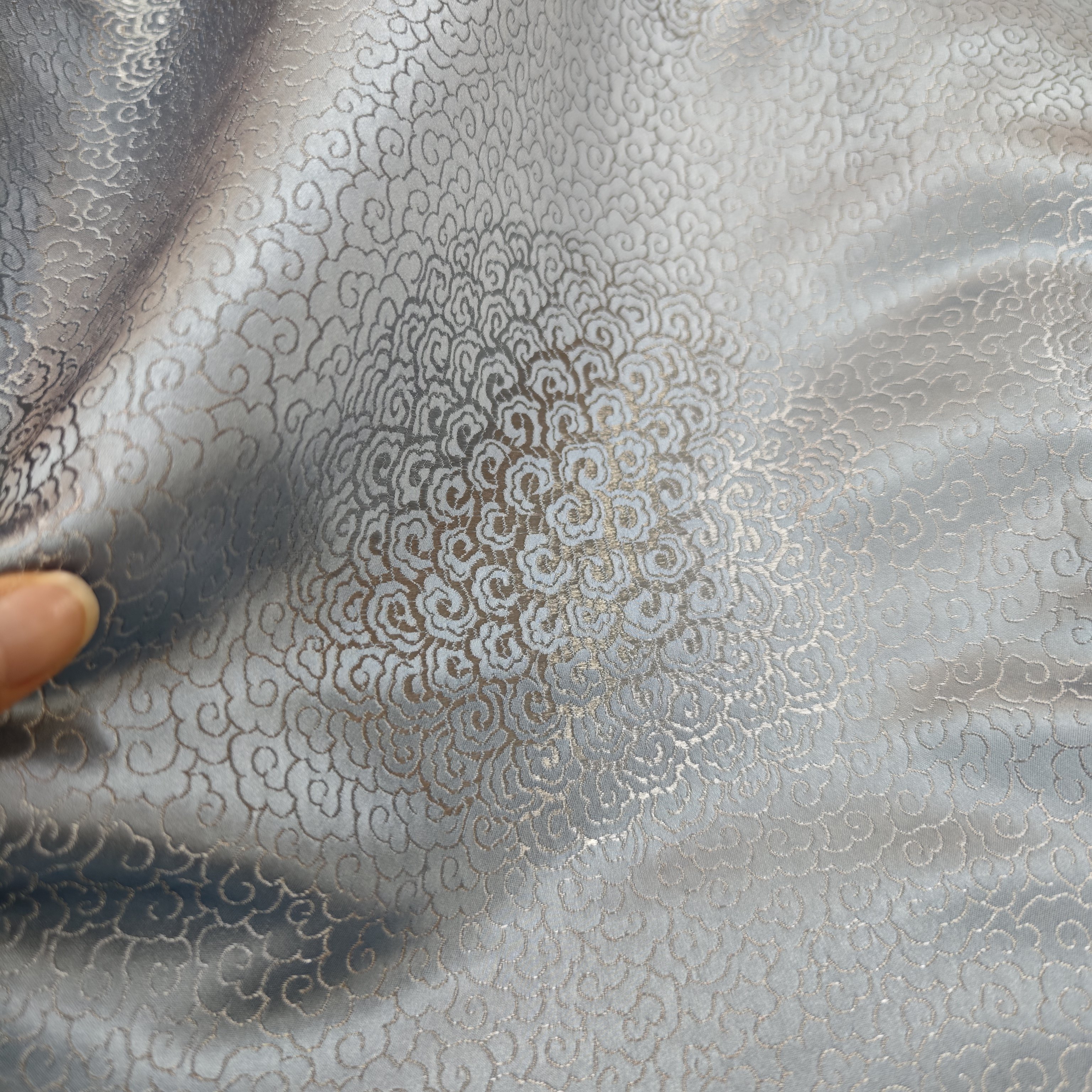 银灰色云纹织锦缎丝绸缎布料面料汉服唐装古装汉服唐装服装丝绸布,纺织面料/辅料/配套,丝绸布料,淘宝优惠券,粉丝福利购,淘宝优惠卷