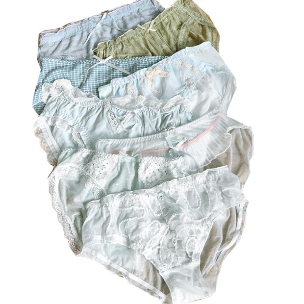 外贸内裤杂款多色蕾丝雪纺棉质各个材质三角裤 女日系内裤低档棉