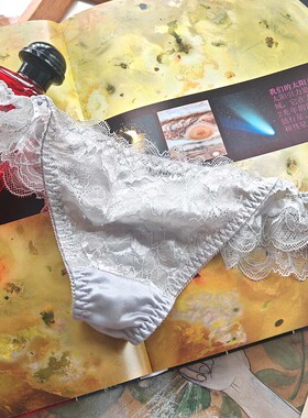 甜美少女风蕾丝丁字裤女性感花边无痕T裤灰色内裤