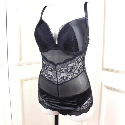 清仓大罩杯CHAO大罩杯连体黑色束身衣 妩媚性感