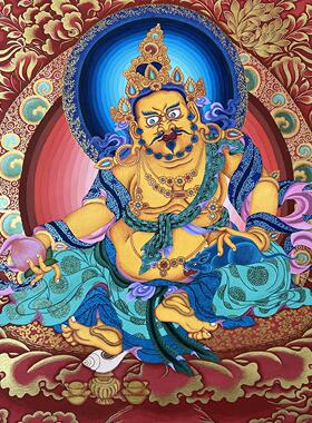 唐卡描金黄财神财宝天王线稿手绘佛像静心减压涂色工具diy礼物