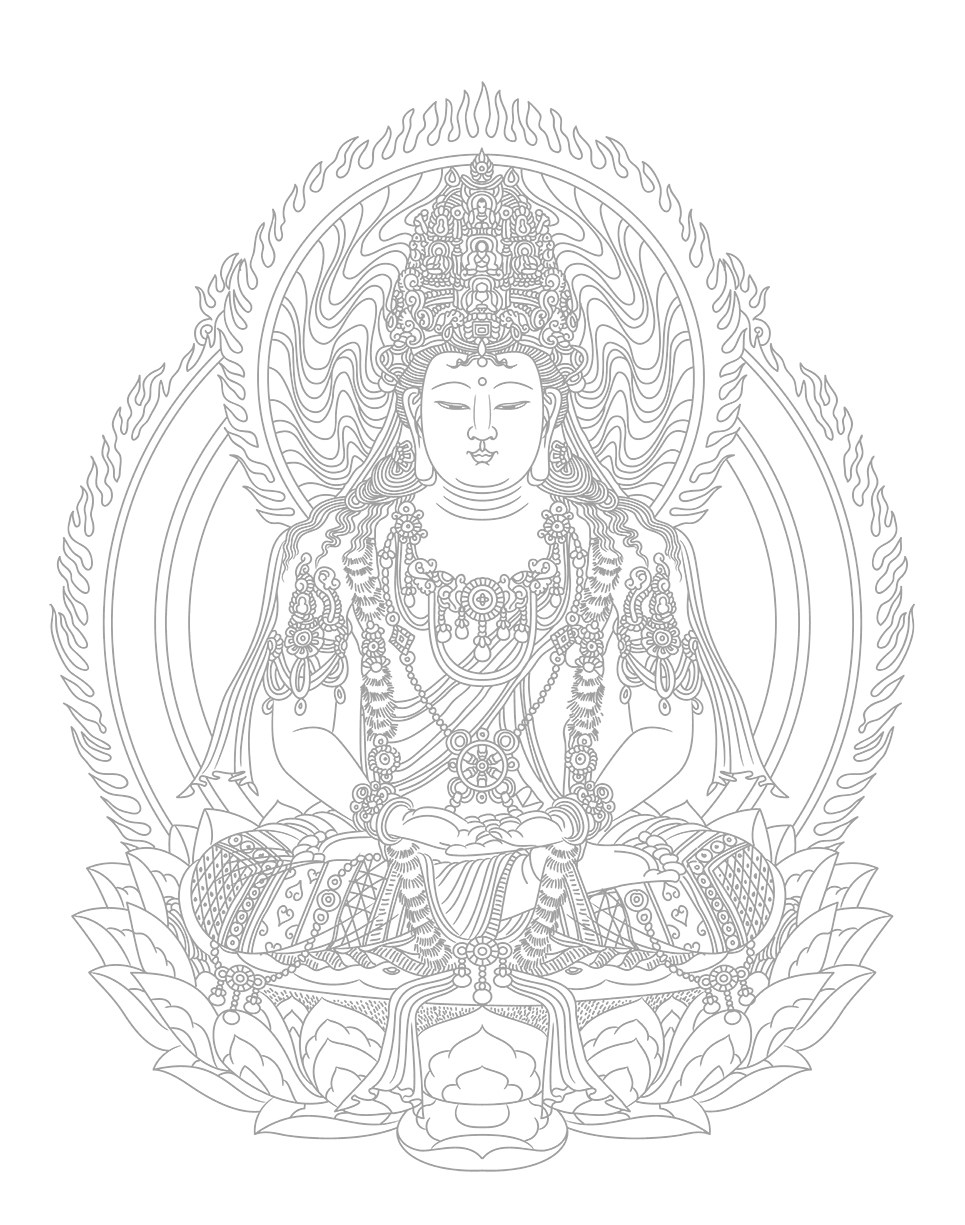 自画唐卡线稿diy虚空藏菩萨手绘静心减压涂色礼物装饰画图案