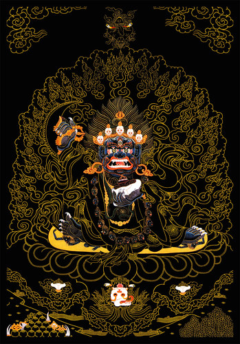 唐卡diy纯棉线稿玛哈嘎拉