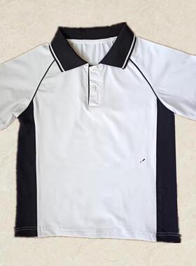 夏季中小学生校服短袖白色T恤初高中生男女运动休闲POLO衫定制