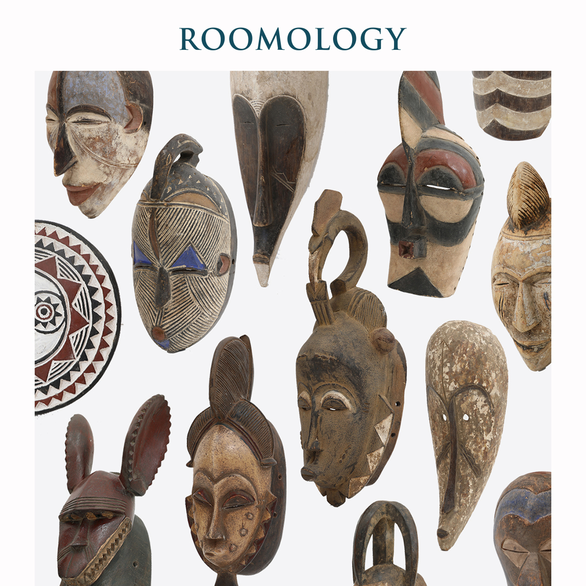 「合辑」Roomology非洲西非部落实木手工雕刻面具壁饰装饰品摆件