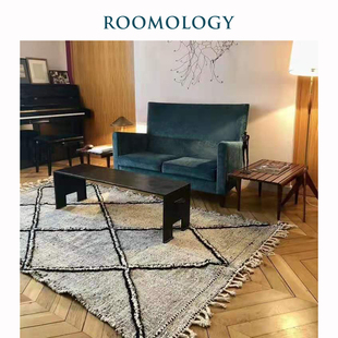 Roomology摩洛哥进口Zanafi手工编织羊毛平织地毯客厅地毯侘寂风