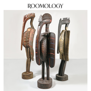 Roomology非洲进口布基纳法索手工雕刻塞努福神鸟犀鸟雕像