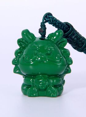 木雕绿色檀木生肖龙吊坠木质雕刻挂件十二生肖属相男女款项链饰品