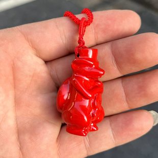 实木红色老鼠吊坠子鼠挂件木质鼠生肖木雕招财木头老鼠工艺品挂饰