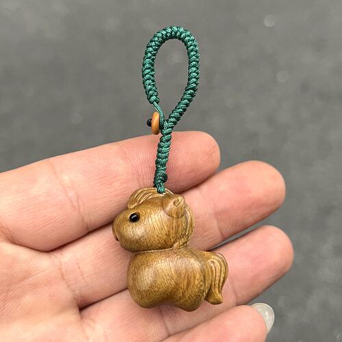 绿檀木马实木马吊坠挂件