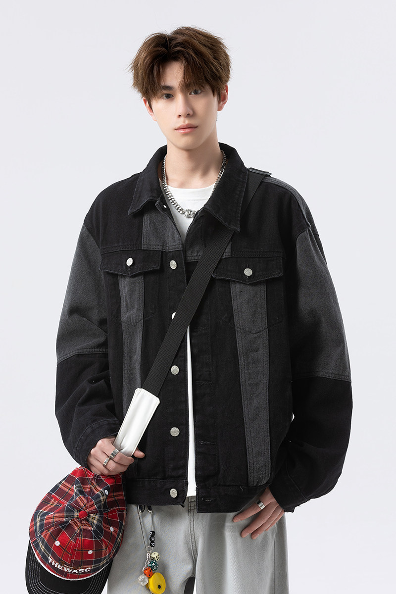 休闲大码复古潮流立体剪裁做旧牛仔外套夹克JA3523-P75【特价】,男装工装外套,电商A007