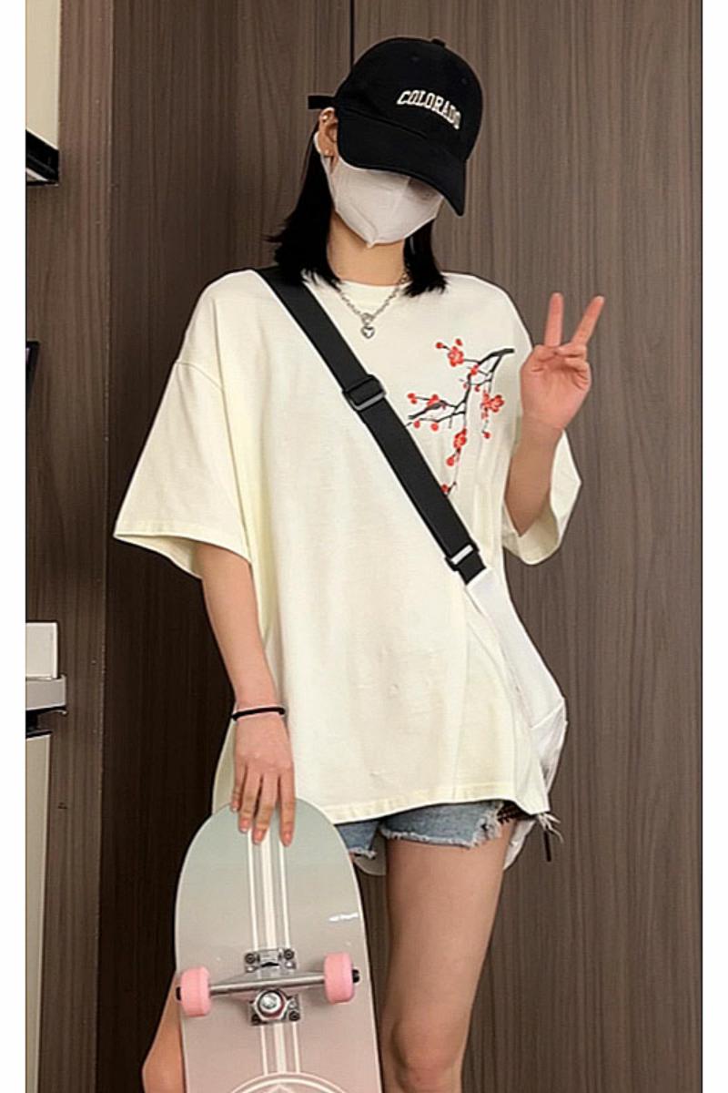 风新中式梅花240克双纱精梳棉半袖短袖T恤T3514-P25【特价】Z,男装T恤,电商A007