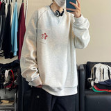 潮流坎车撞色线圆领印花卫衣大码休闲内搭上衣W4656-P41【特价】，男装卫衣，电商A007