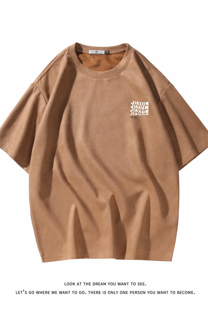 夏季大码休闲潮流美式麂皮绒字母印花短袖T恤T3462-P22【特价】,男装T恤,电商A007