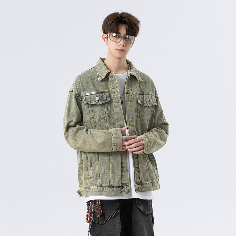 休闲大码复古潮流立体剪裁做旧牛仔外套夹克J1131-P75【特价】,男装夹克,电商A007