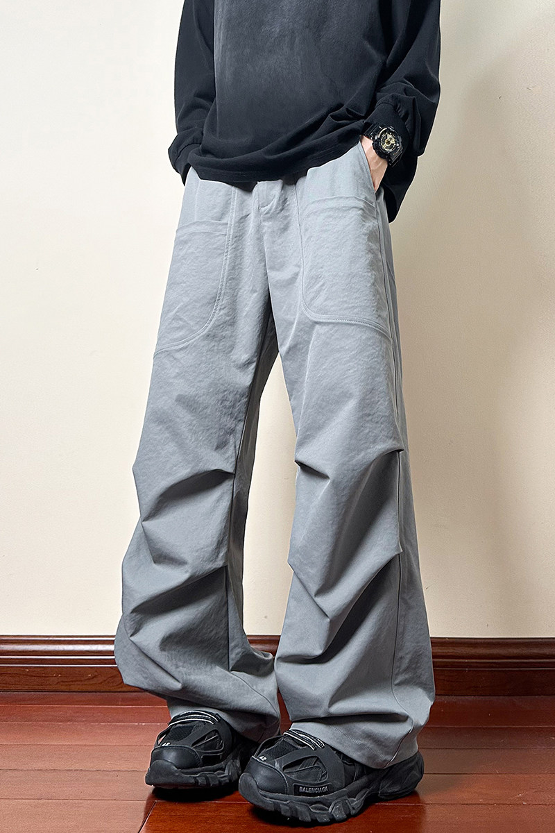 春款美式高街vibe褶皱伞兵休闲裤多口袋裤子K8582-P36【特价】,男装休闲裤,电商A007