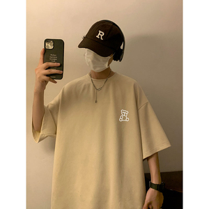 春夏潮流大码休闲美式印花圆领麂皮绒短袖T恤 T3389-P22【特价】图片