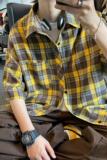 夏季潮流复古格子大码休闲男短袖衬衫C2176-P27【特价】A，男装衬衫，电商A007