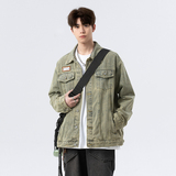休闲大码复古潮流立体剪裁做旧牛仔外套夹克J1130-P75【特价】，男装工装外套，电商A007
