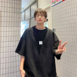 夏季大码休闲潮流美式麂皮绒字母印花短袖T恤T3408-P22【特价】，男装T恤，电商A007