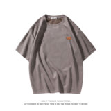 夏季大码休闲潮流美式麂皮绒字母印花短袖T恤T3461-P22【特价】，男装T恤，电商A007