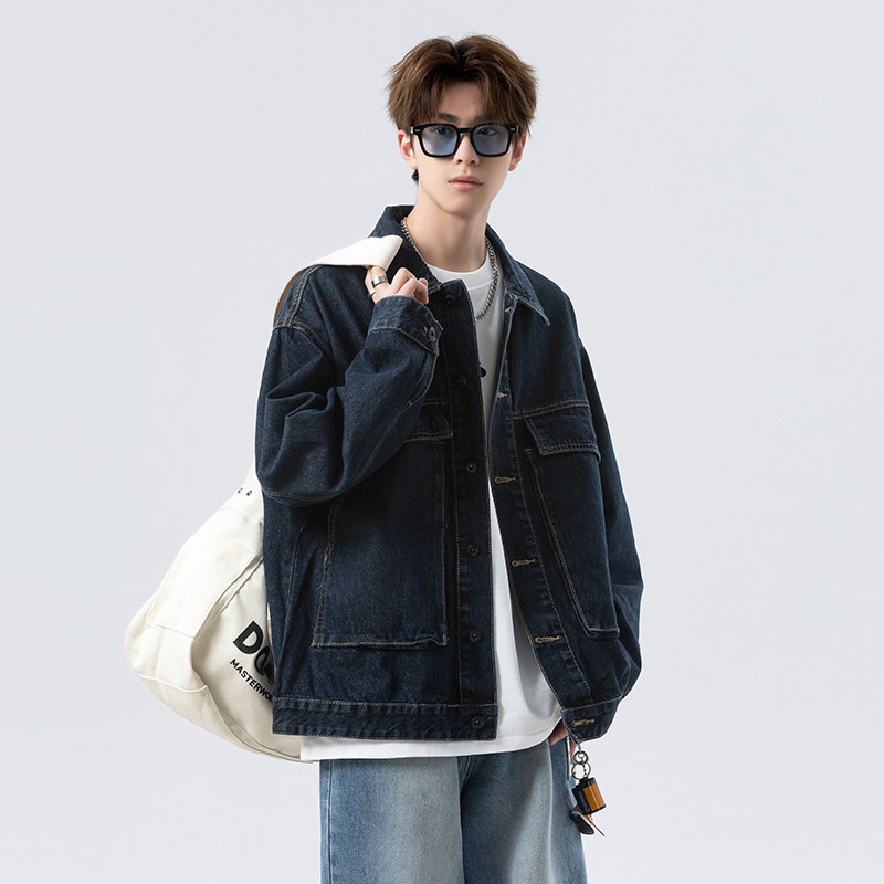 休闲大码复古潮流立体剪裁做旧牛仔外套夹克JA3008-P75【特价】,男装夹克,电商A007