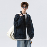 休闲大码复古潮流立体剪裁做旧牛仔外套夹克JA3008-P75【特价】，男装夹克，电商A007