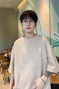 春夏潮流大码休闲美式印花圆领麂皮绒短袖T恤 T3389-P22【特价】图片